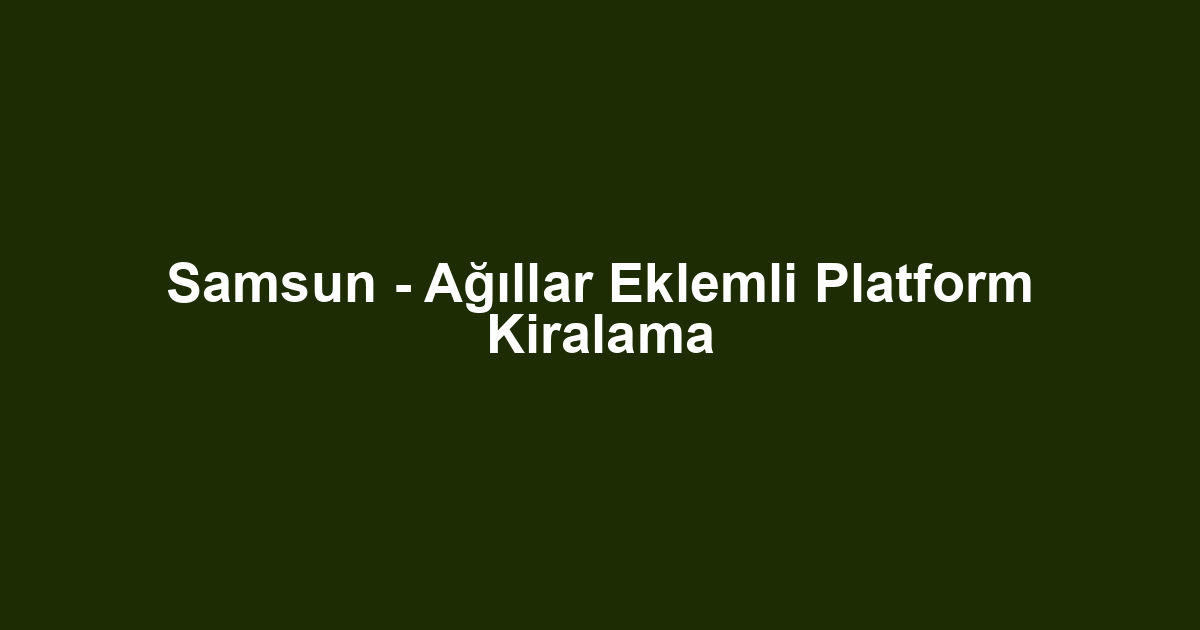 Samsun - Ağıllar Eklemli Platform Kiralama