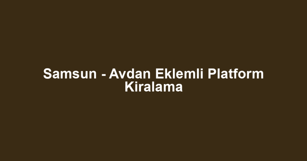 Samsun - Avdan Eklemli Platform Kiralama