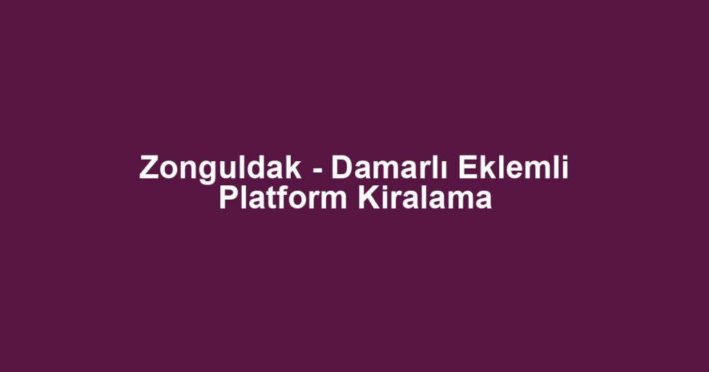 Zonguldak - Damarlı Eklemli Platform Kiralama