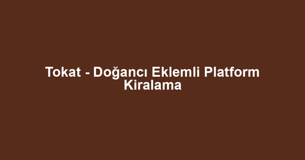 Tokat - Doğancı Eklemli Platform Kiralama