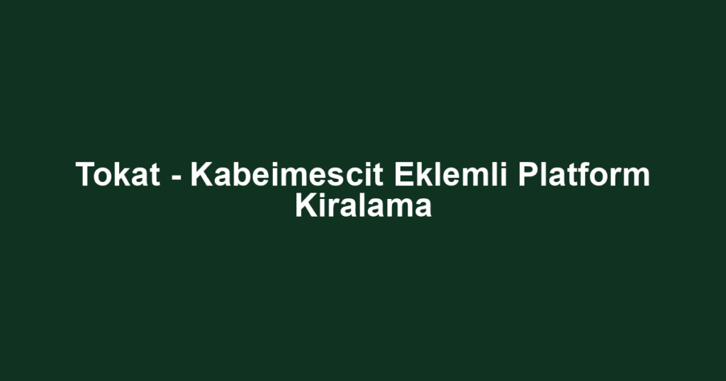 Tokat - Kabeimescit Eklemli Platform Kiralama