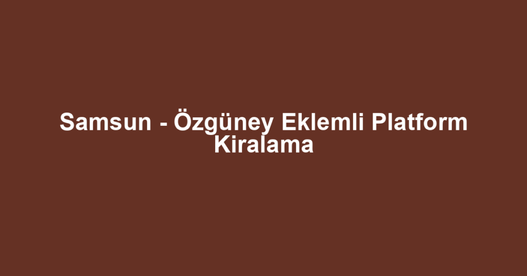 Samsun - Özgüney Eklemli Platform Kiralama
