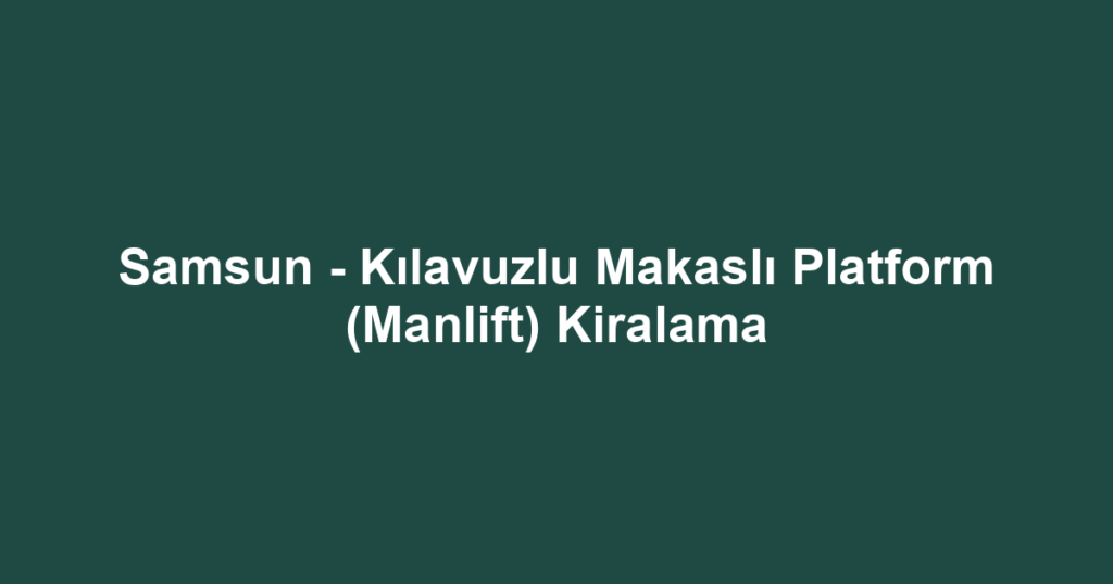 Samsun - Kılavuzlu Makaslı Platform (Manlift) Kiralama