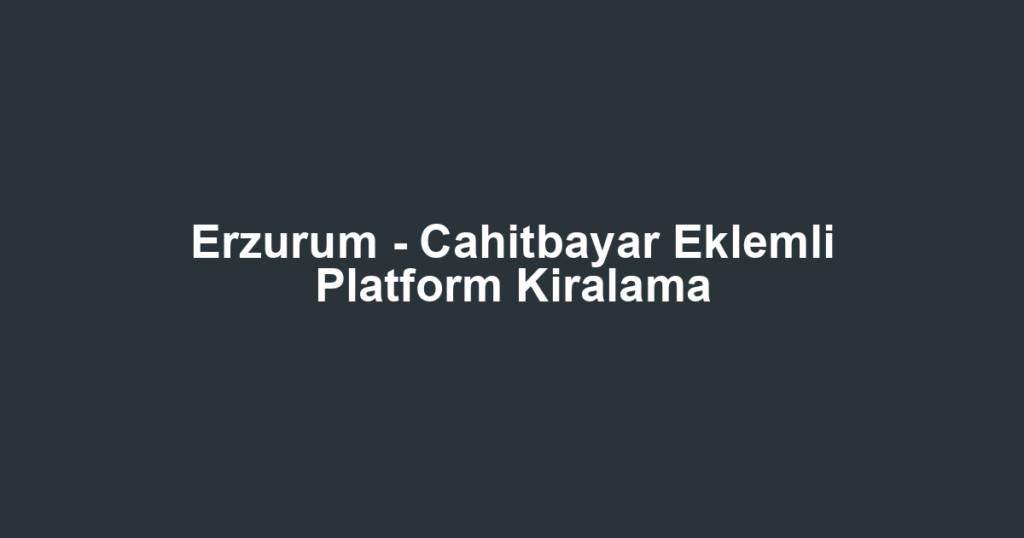 Erzurum - Cahitbayar Eklemli Platform Kiralama
