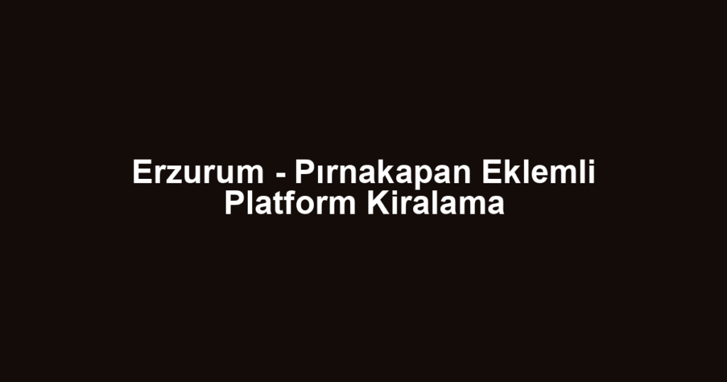 Erzurum - Pırnakapan Eklemli Platform Kiralama