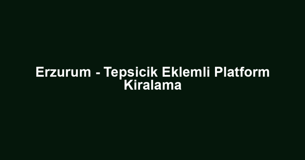 Erzurum - Tepsicik Eklemli Platform Kiralama