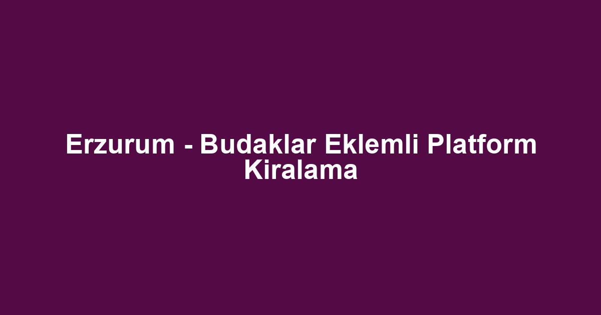 Erzurum - Budaklar Eklemli Platform Kiralama