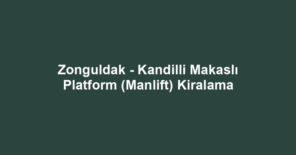 Zonguldak - Kandilli Makaslı Platform (Manlift) Kiralama