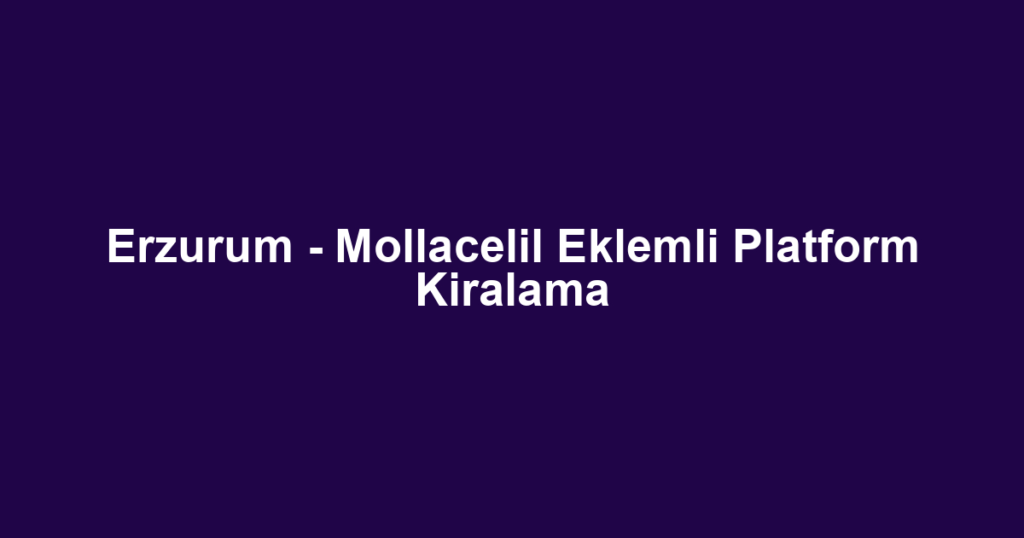 Erzurum - Mollacelil Eklemli Platform Kiralama