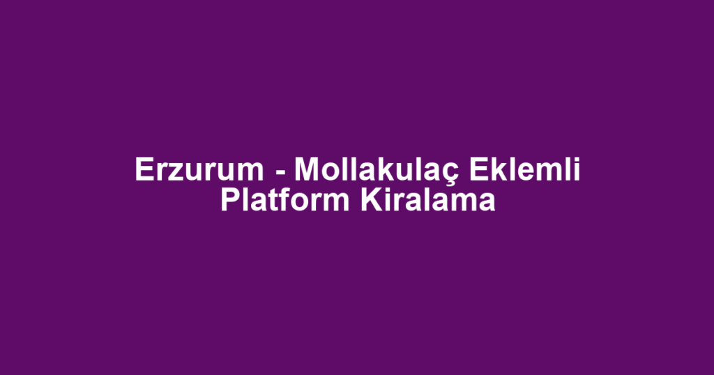 Erzurum - Mollakulaç Eklemli Platform Kiralama