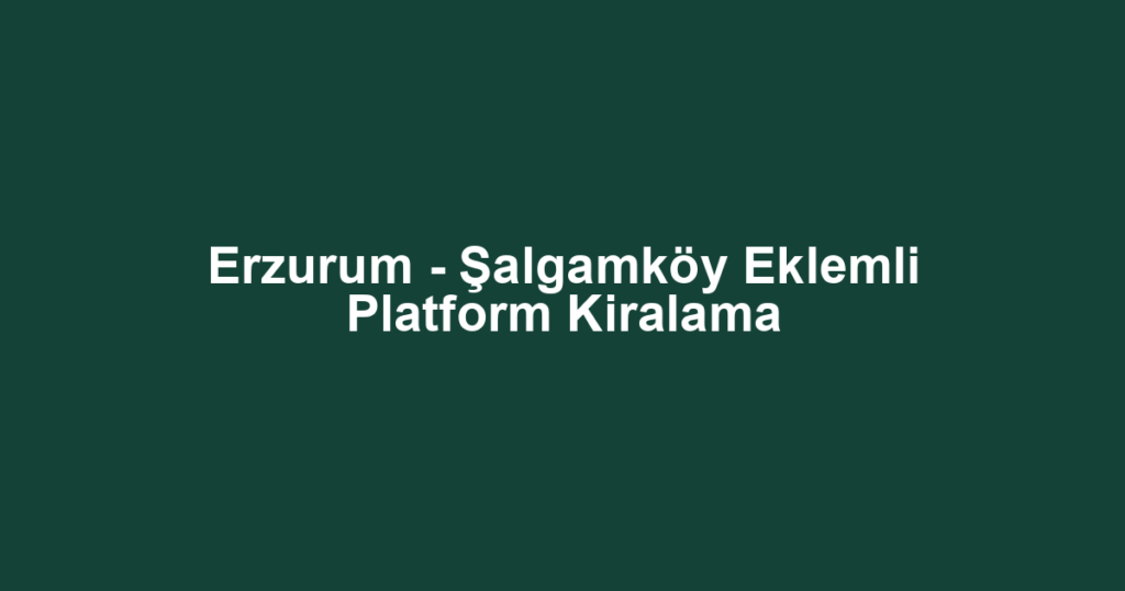 Erzurum - Şalgamköy Eklemli Platform Kiralama