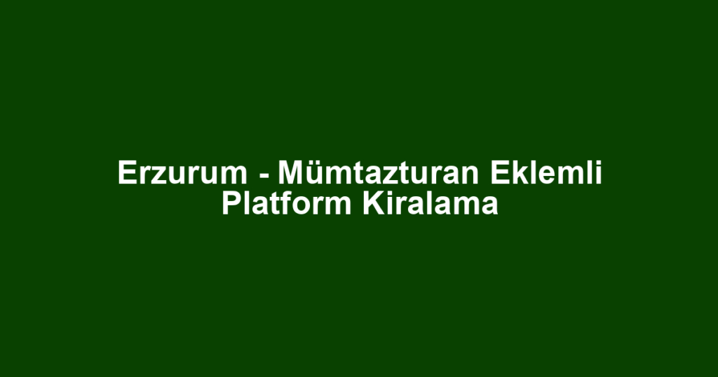 Erzurum - Mümtazturan Eklemli Platform Kiralama