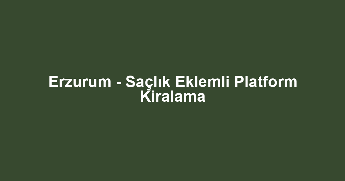 Erzurum - Saçlık Eklemli Platform Kiralama
