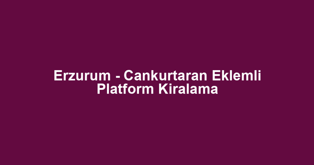 Erzurum - Cankurtaran Eklemli Platform Kiralama