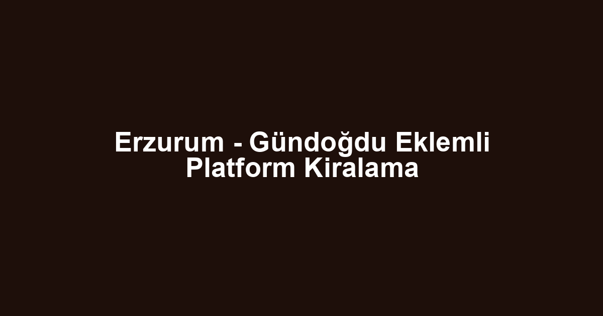 Erzurum - Gündoğdu Eklemli Platform Kiralama