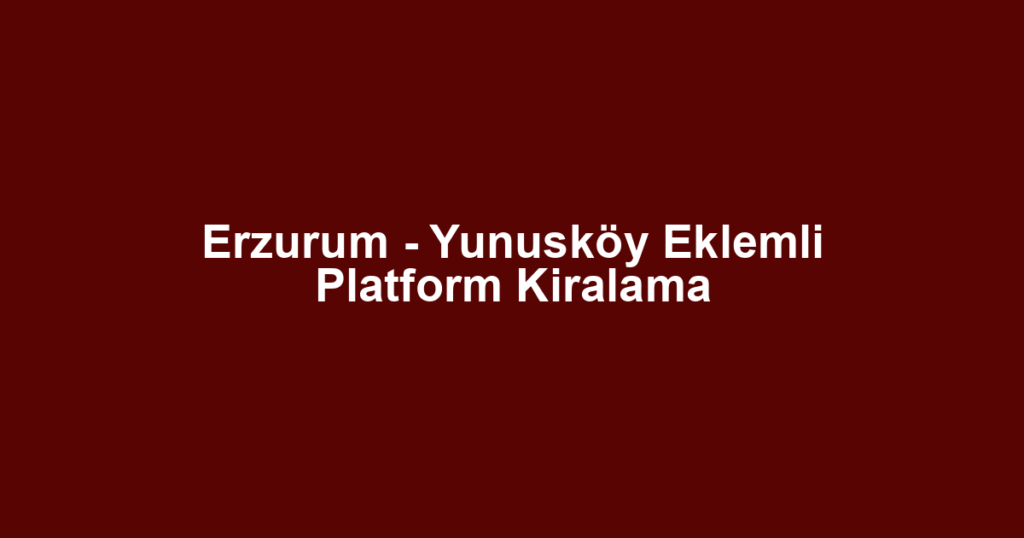 Erzurum - Yunusköy Eklemli Platform Kiralama