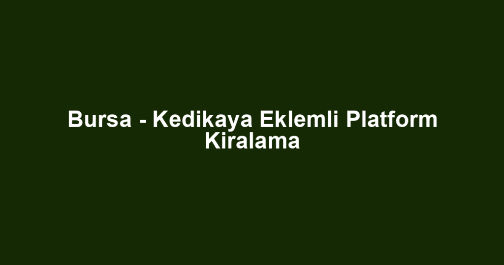 Bursa - Kedikaya Eklemli Platform Kiralama