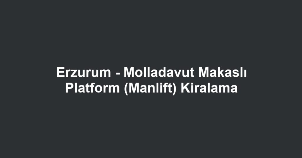 Erzurum - Molladavut Makaslı Platform (Manlift) Kiralama