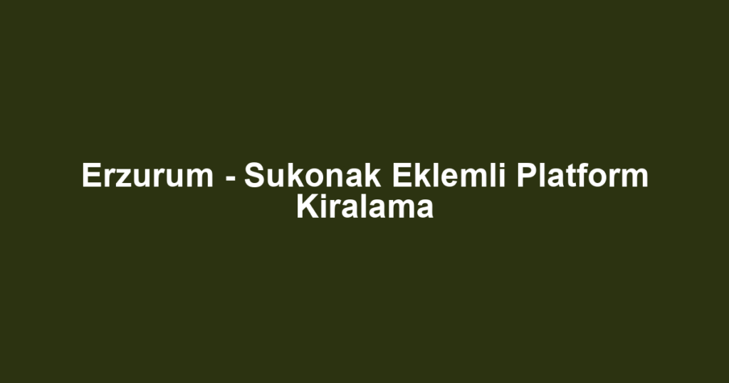Erzurum - Sukonak Eklemli Platform Kiralama