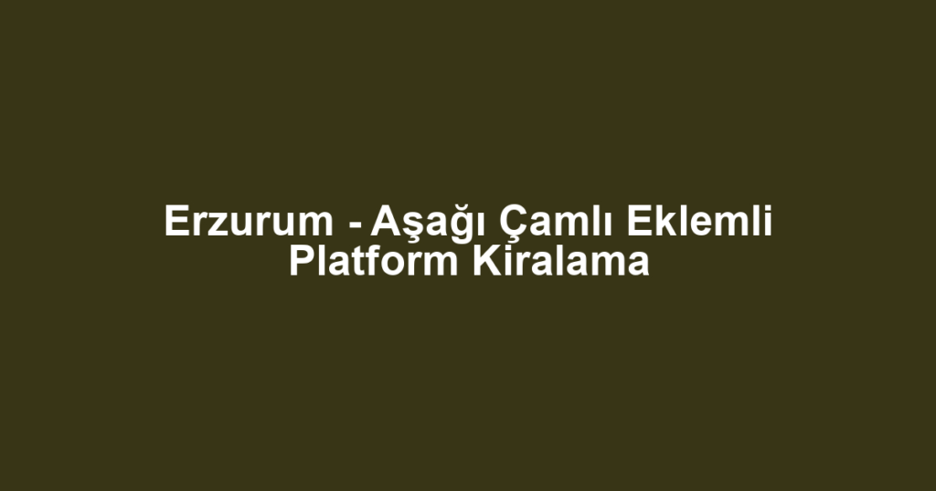 Erzurum - Aşağı Çamlı Eklemli Platform Kiralama