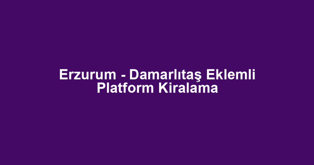 Erzurum - Damarlıtaş Eklemli Platform Kiralama
