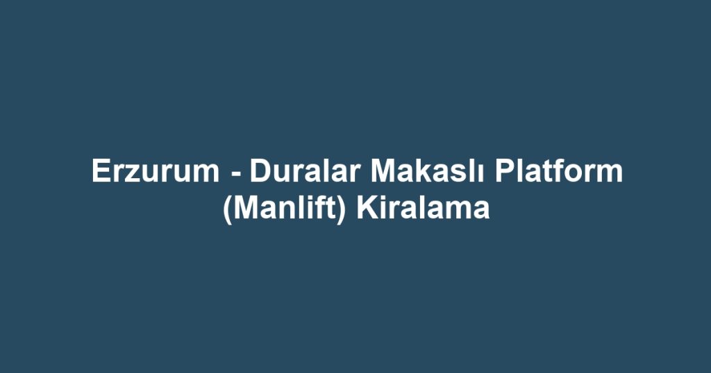 Erzurum - Duralar Makaslı Platform (Manlift) Kiralama