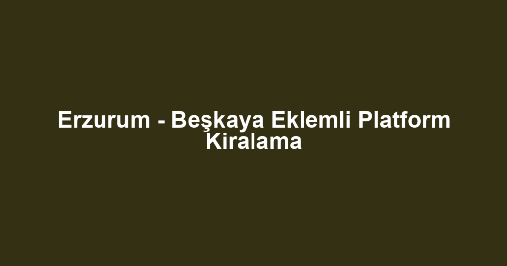 Erzurum - Beşkaya Eklemli Platform Kiralama