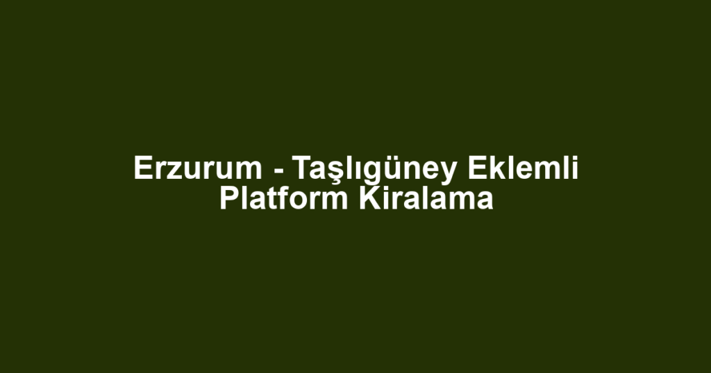 Erzurum - Taşlıgüney Eklemli Platform Kiralama