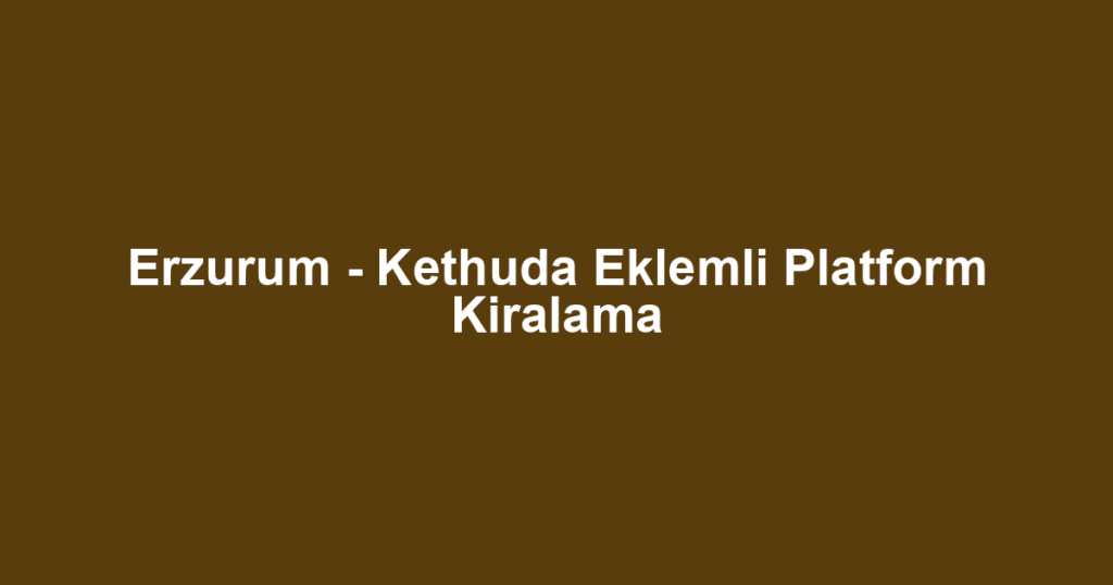 Erzurum - Kethuda Eklemli Platform Kiralama