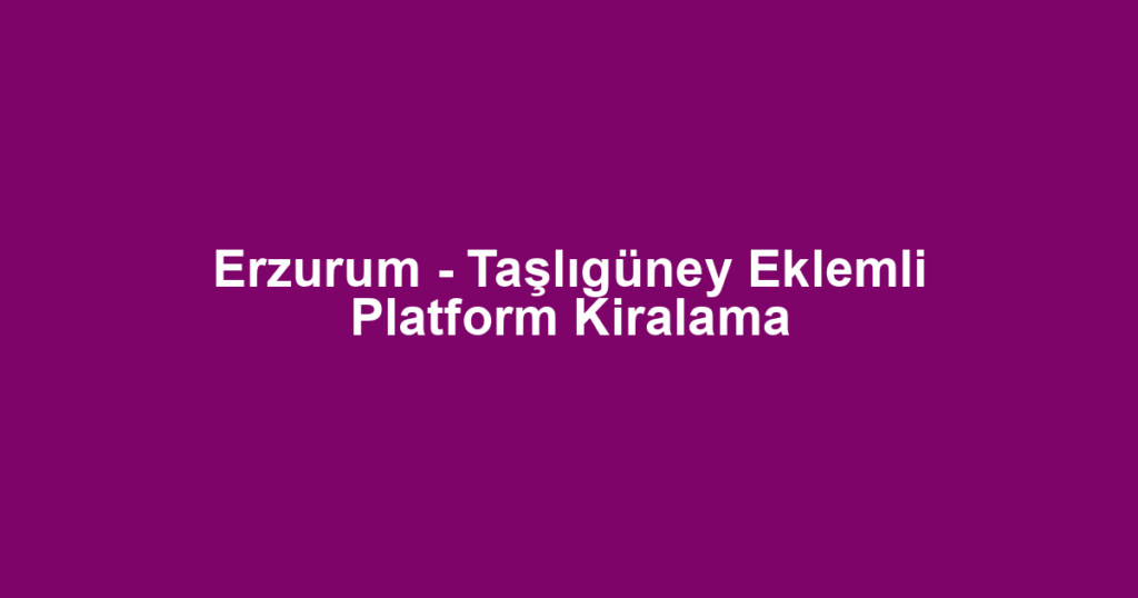 Erzurum - Taşlıgüney Eklemli Platform Kiralama