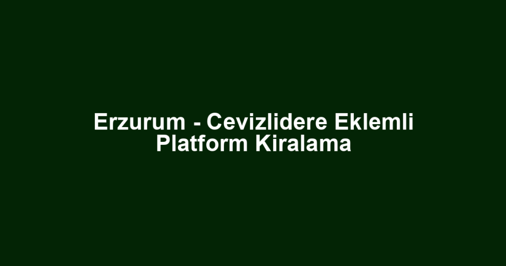 Erzurum - Cevizlidere Eklemli Platform Kiralama