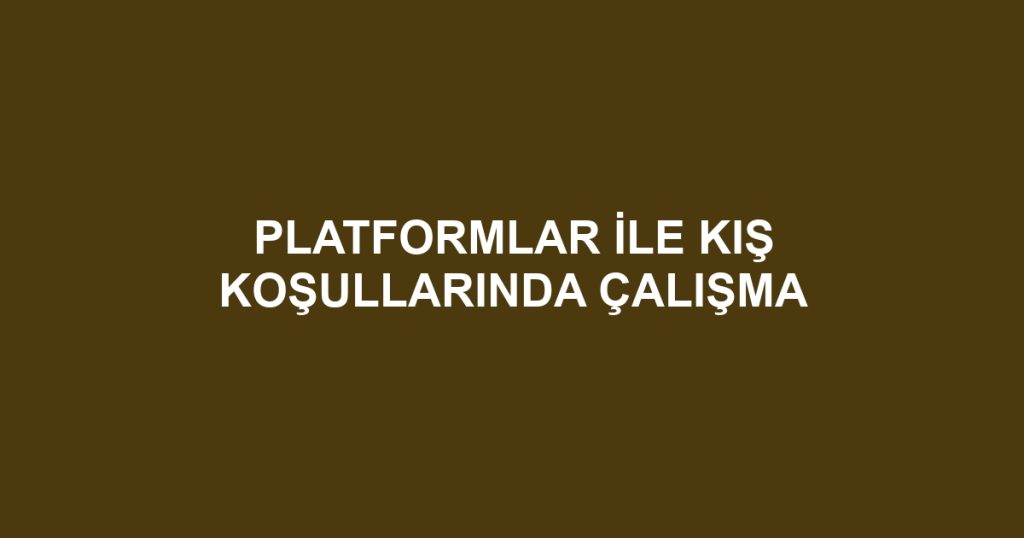 PLATFORMLAR İLE KIŞ KOŞULLARINDA ÇALIŞMA
