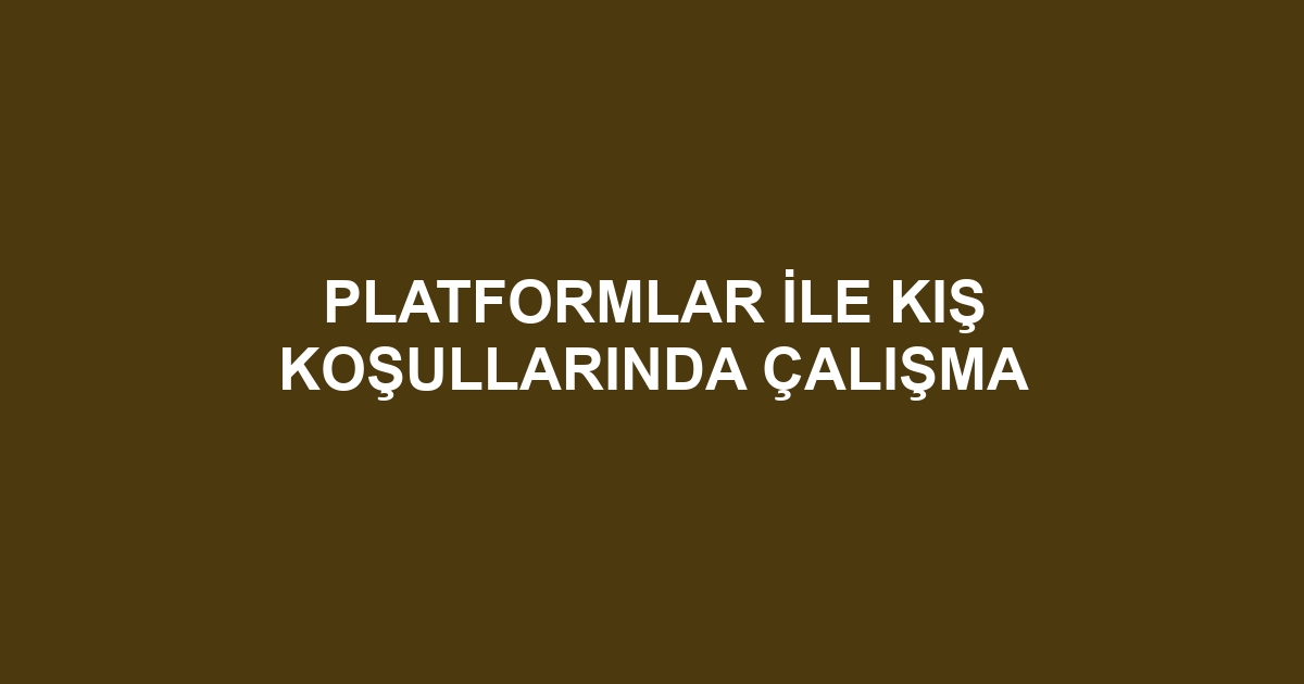 PLATFORMLAR İLE KIŞ KOŞULLARINDA ÇALIŞMA