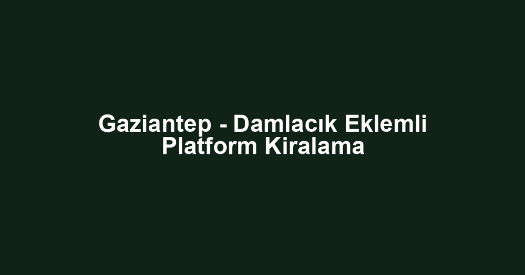 Gaziantep - Damlacık Eklemli Platform Kiralama