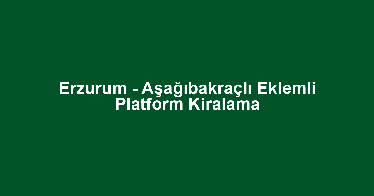 Erzurum - Aşağıbakraçlı Eklemli Platform Kiralama