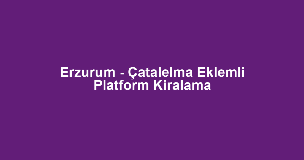 Erzurum - Çatalelma Eklemli Platform Kiralama