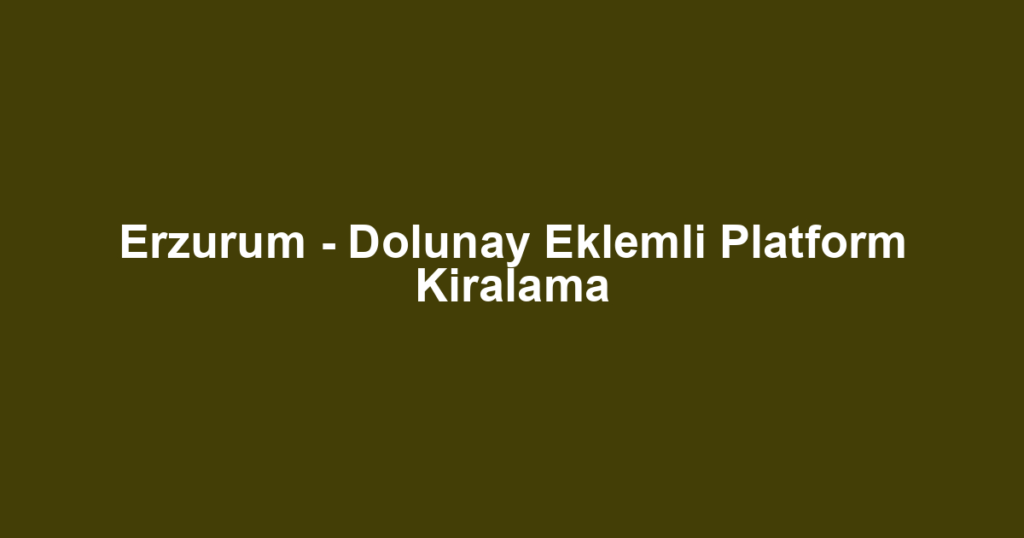 Erzurum - Dolunay Eklemli Platform Kiralama