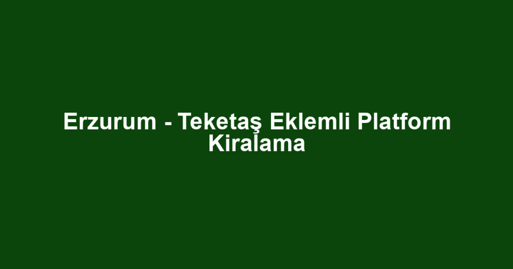 Erzurum - Teketaş Eklemli Platform Kiralama