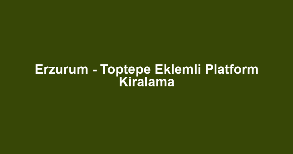 Erzurum - Toptepe Eklemli Platform Kiralama