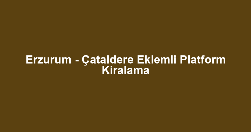 Erzurum - Çataldere Eklemli Platform Kiralama