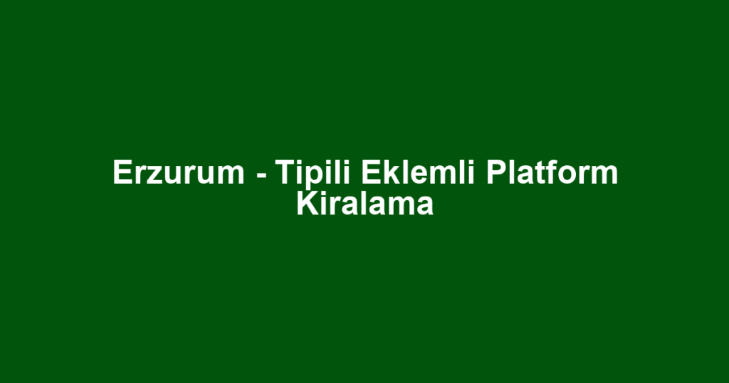 Erzurum - Tipili Eklemli Platform Kiralama