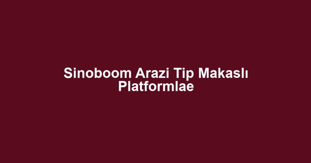 Sinoboom Arazi Tip Makaslı Platformlae