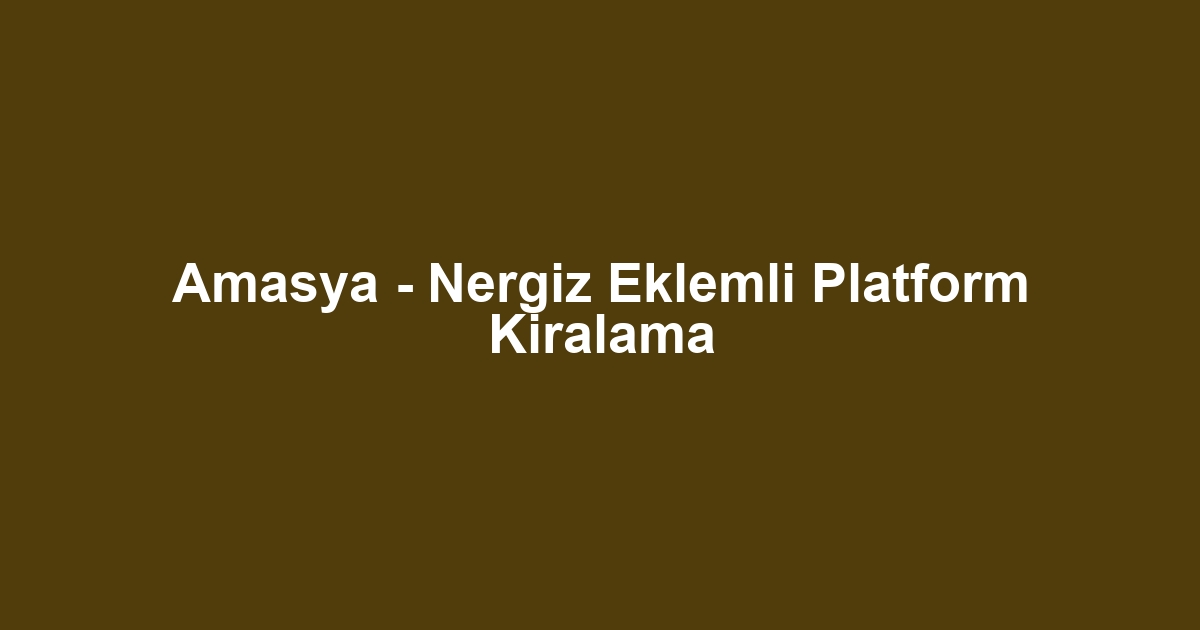 Amasya - Nergiz Eklemli Platform Kiralama
